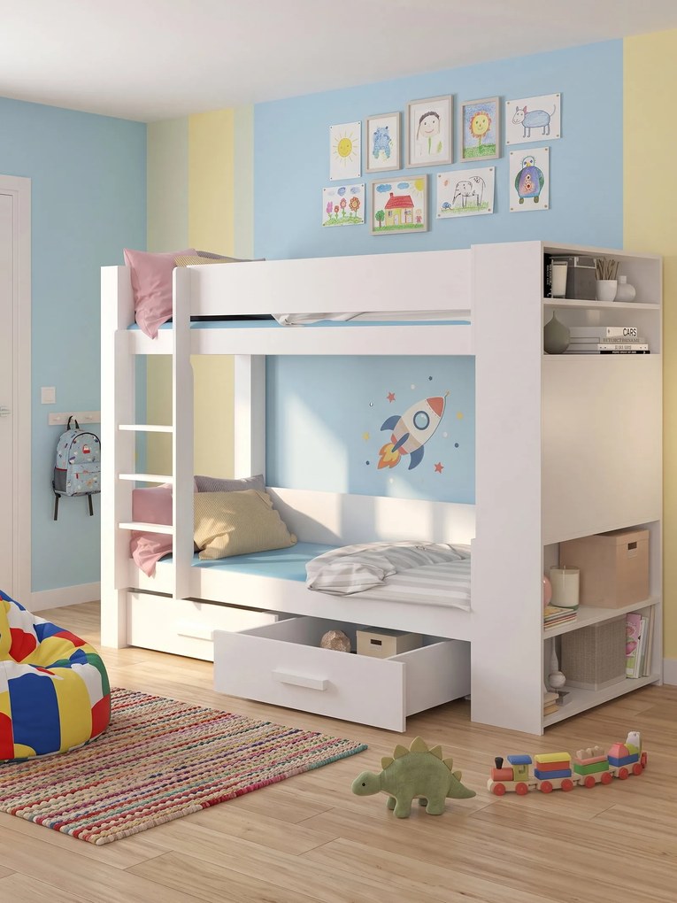 Двуетажно легло Sveg-200 x 90-White