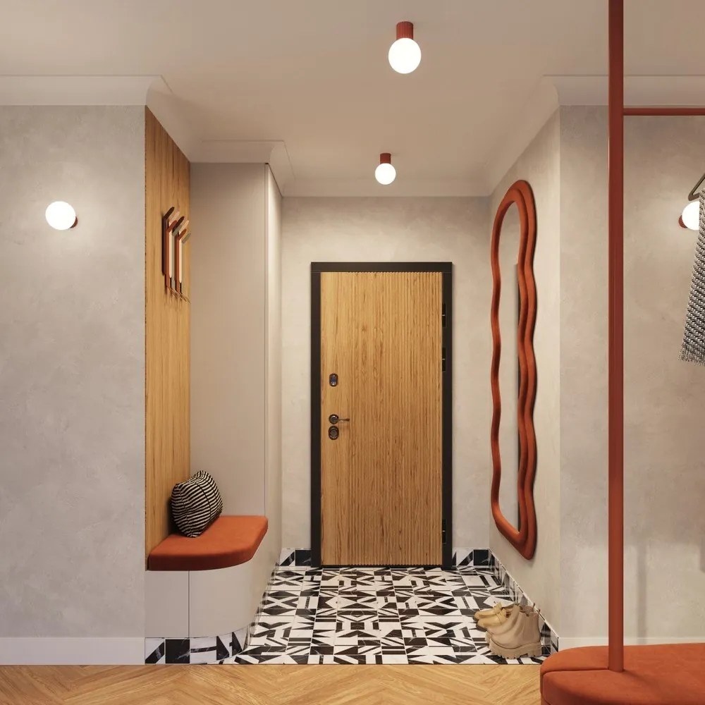 Оранжево осветително тяло за таван със стъклен абажур ø 12 cm Orbital – Sollux