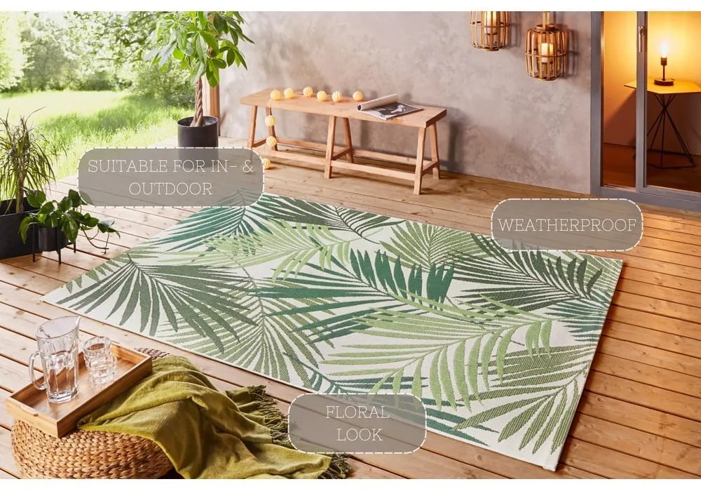Зелен/бежов външен килим 160x230 cm Vai – NORTHRUGS