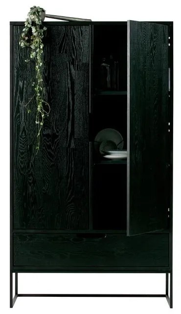 Черно шкафче от масивен ясен 85x149 cm Silas – WOOOD