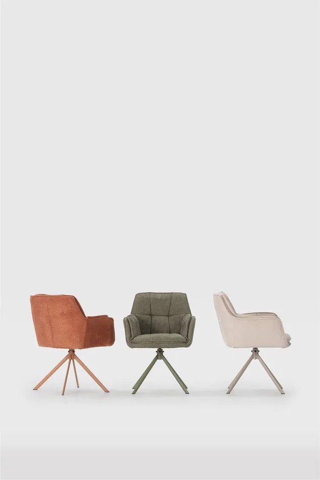 Бежови тапицирани трапезни столове в комплект 2 бр. Keiko – Marckeric