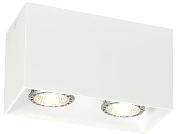 Дизайнерски повърхностен спотлайт бял 2-крушки GU10 50mm - Qubo