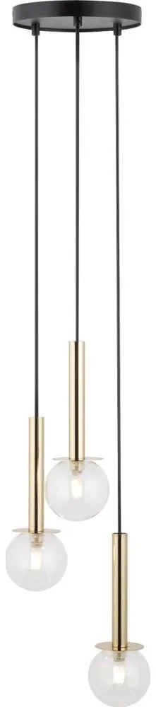 Пендел DAISY 3xG9/12W/230V Ø 27 см златист/черен/прозрачен