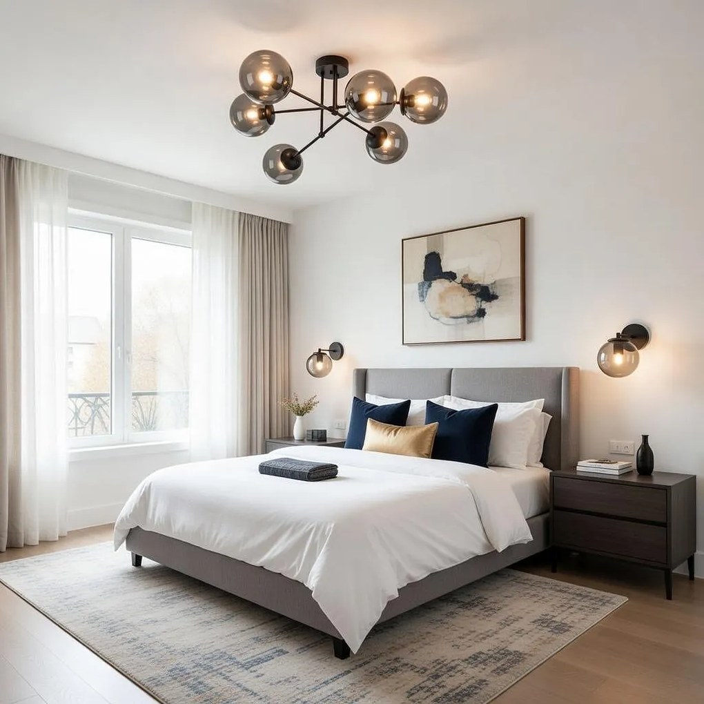 Аплик ГАРДА, черен/сив, 1xE27