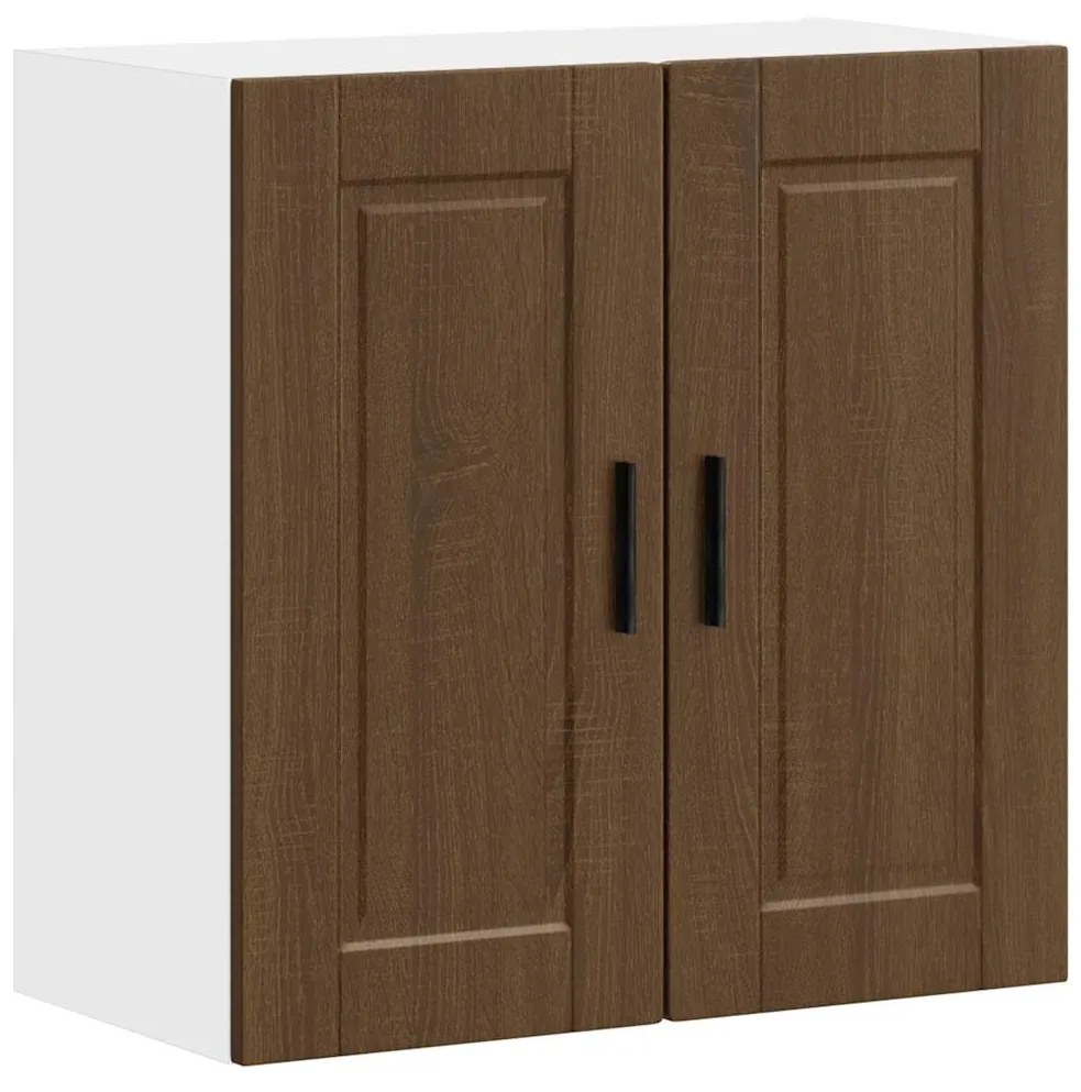 854064 vidaXL Кухненски стенен шкаф Porto, кафяв дъб, инженерно дърво