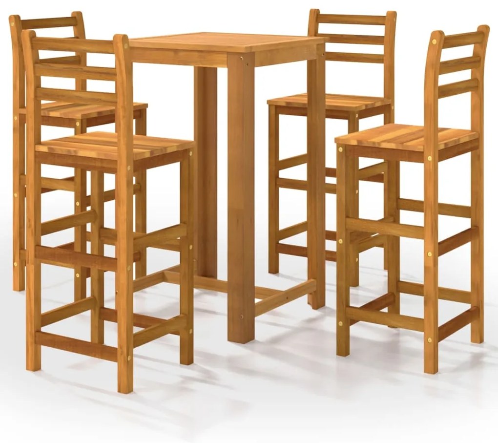 3116017 vidaXL Градински бар комплект от 5 части, акация масив