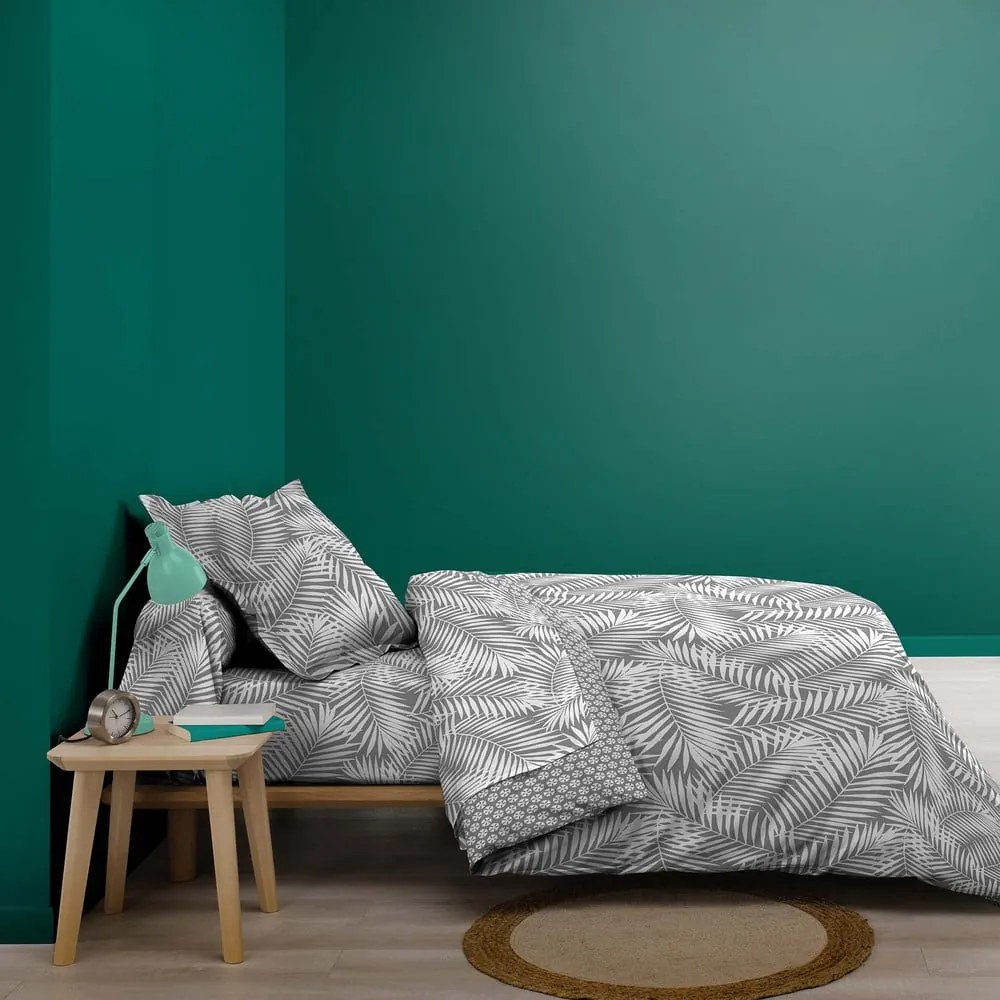 Сива единична памучна олекотена завивка 140x200 cm Botania – douceur d'intérieur