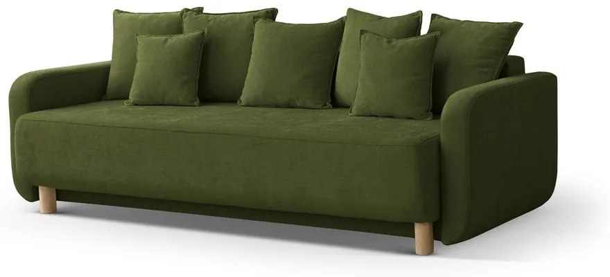 Зелен разтегателен диван с място за съхранение 231 cm Elen – Micadoni