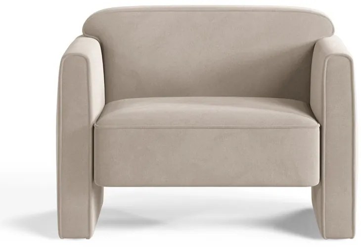 Бежово кадифено кресло Abby – Micadoni