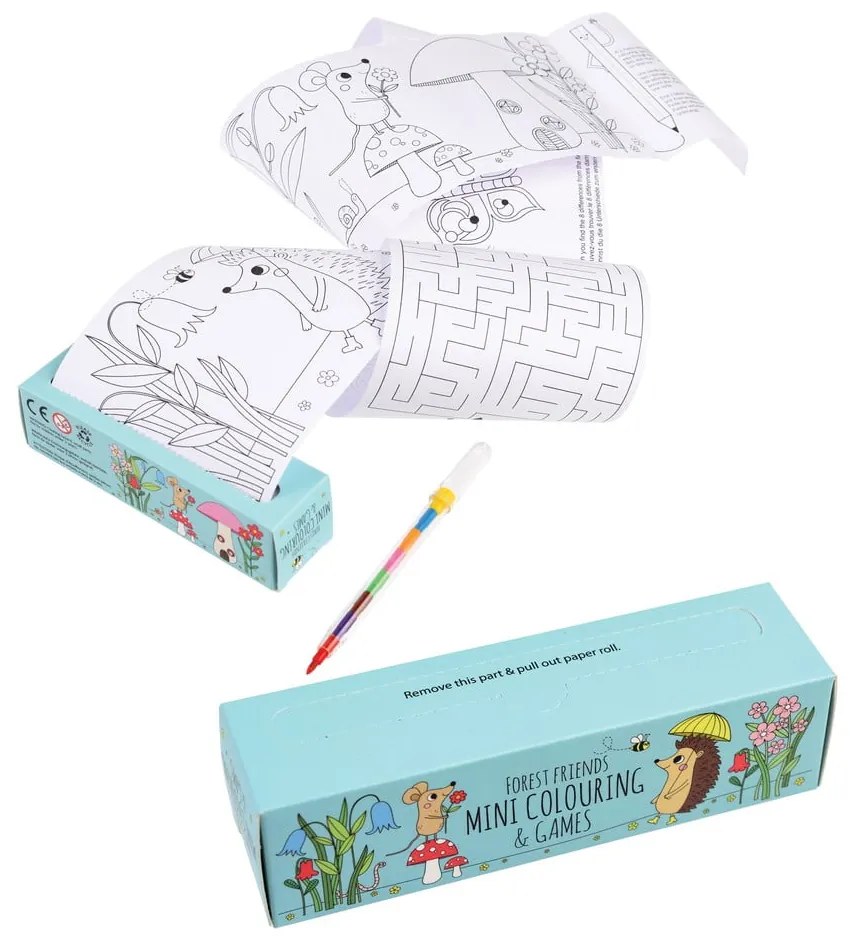 Пътуващ комплект детски книжки за оцветяване и пъзели Forest Forest Friends - Rex London