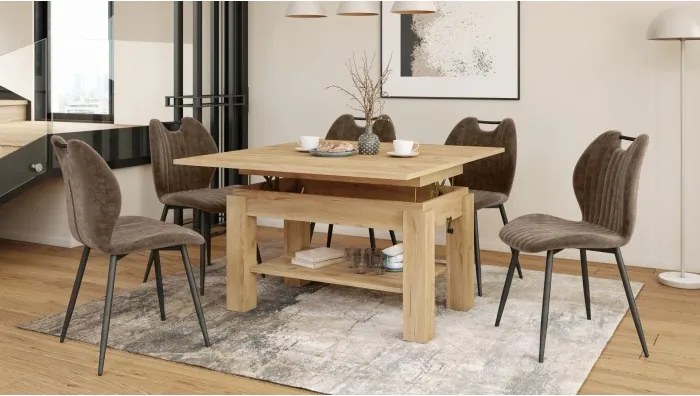 БРАВО Крафт Златен дъб - РАЗТЕГАТЕЛНА ХОЛНА МАСА С ПОВДИГАЩ МЕХАНИЗЪМ И С РАФТ