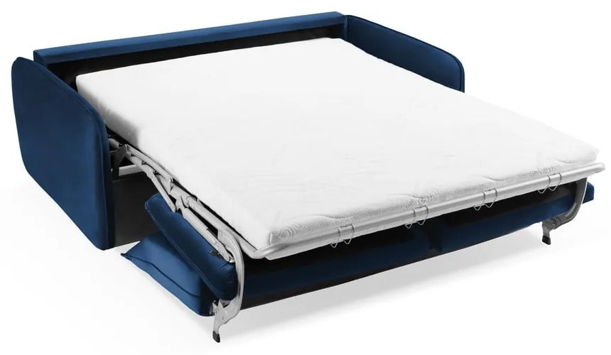 Тъмносиньо кадифено канапе 194 cm Vienna - Cosmopolitan Design