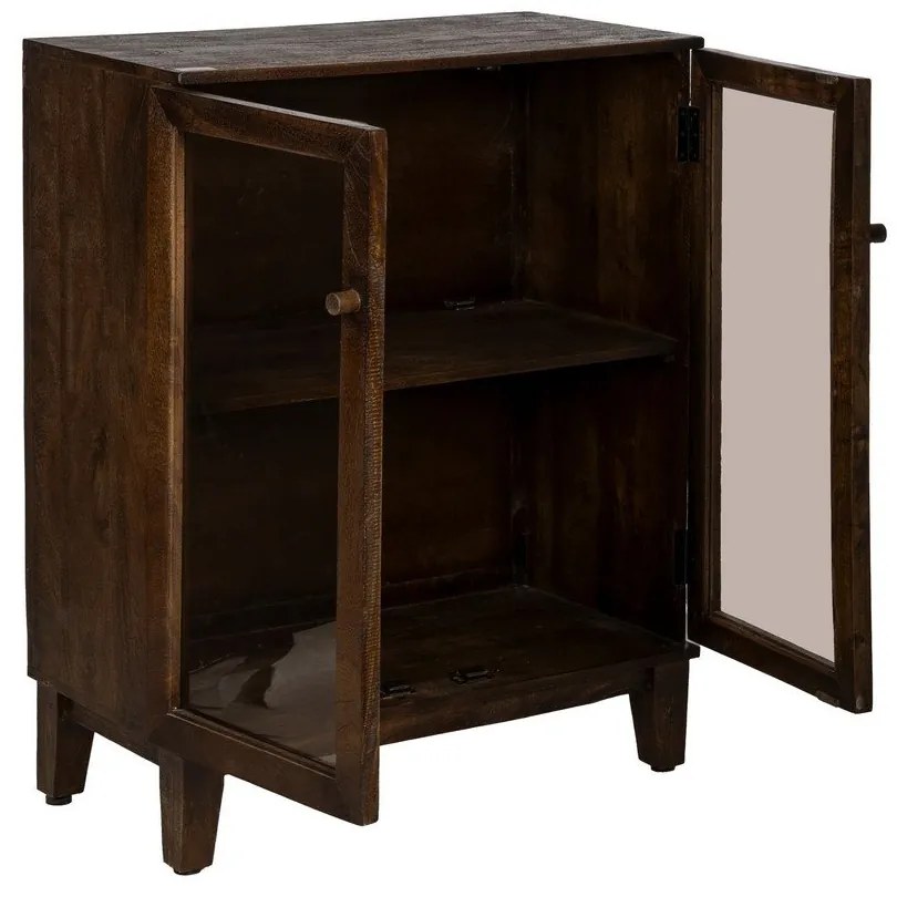 Кафява витрина от масивно манго 80x100x40 cm Ravi – Ixia