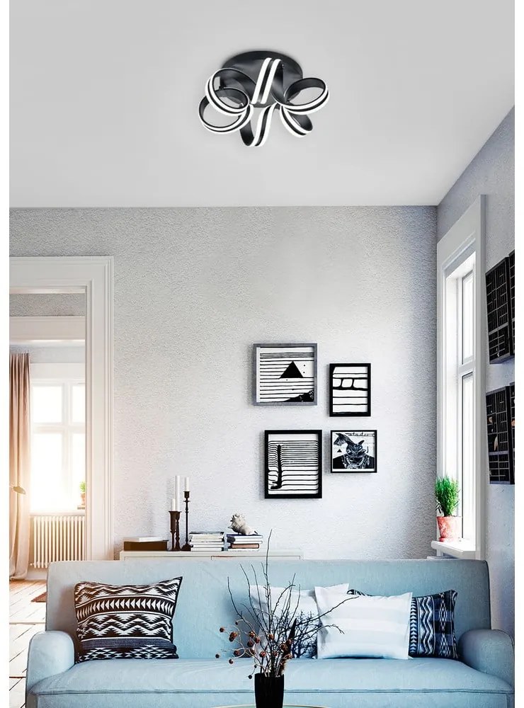 Черно LED осветително тяло за таван Carrera – Trio