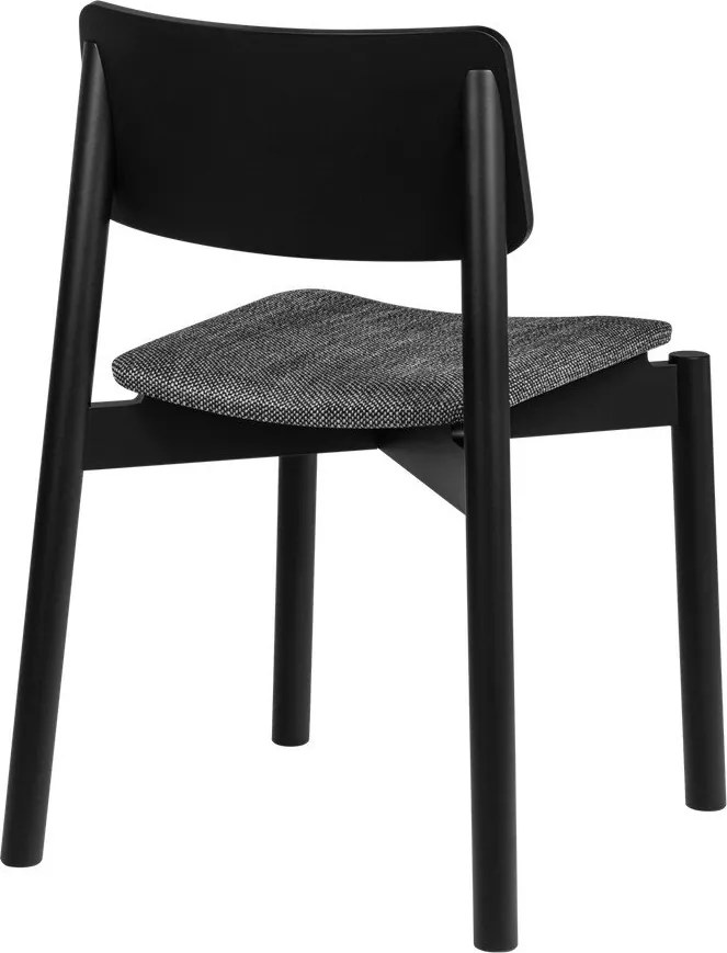 Черен трапезен стол за подреждане Wem – noo.ma