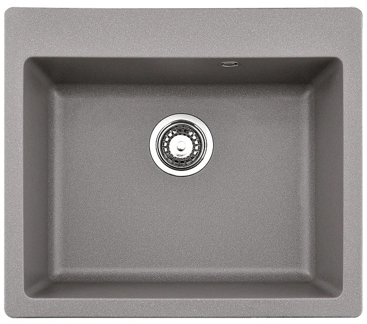 Кухненска мивка ICGS 8304 GRAY, гранит, със сифон, 57x50см