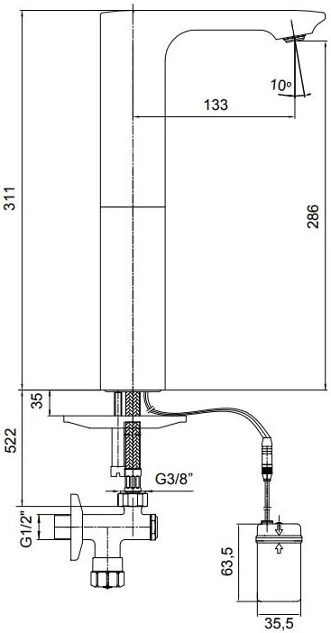 Electronic mixer wash Тоалетна Serel ECA High-Μπαταρία