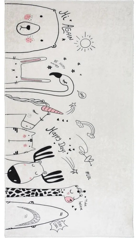 Детски килим подходящ за пране в цвят слонова кост 160x230 cm Animal Kingdom – Vitaus