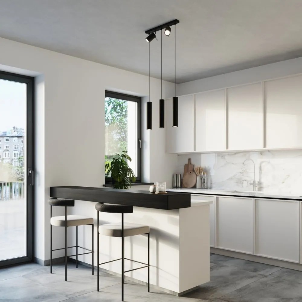 Черно метално висящо осветително тяло Etna – Sollux