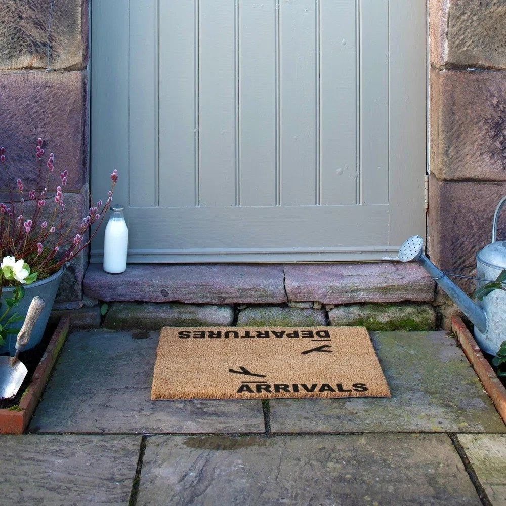 Изтривалка от кокосови влакна 40x60 cm Arrivals and Departures – Artsy Doormats