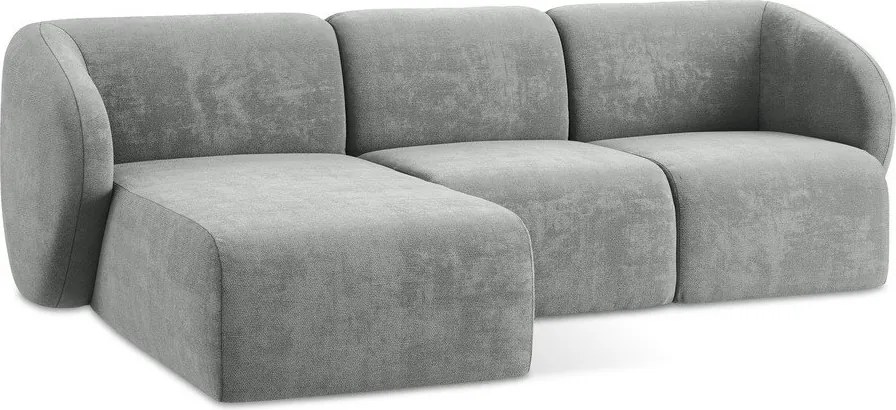 Сив шенилов ъглов диван (ляв ъгъл) Lani – Makamii