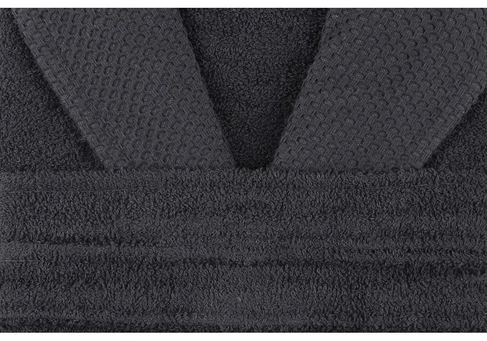 Антрацитен памучен халат за баня размер M Cappa - Foutastic