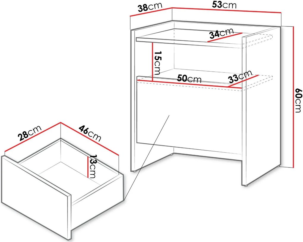 Нощно Шкафче Жапанди-Кафе