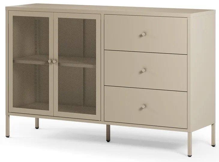 Кремав метален скрин 140x90x40 cm Fayna – Marckeric