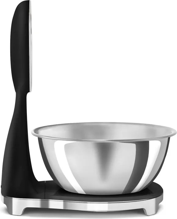Кухненска везна Smeg KSF01BLWW, Аналогов и дигитален дисплей, До 5 кг/5 л, ТАРА, LED дисплей, Противоплъзгаща се основа, Автономия до 36 часа, Черен