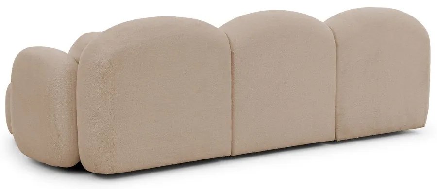 Светлокафяв ъглов диван от прежда с примки от букле (десен ъгъл) Orbit – Ropez