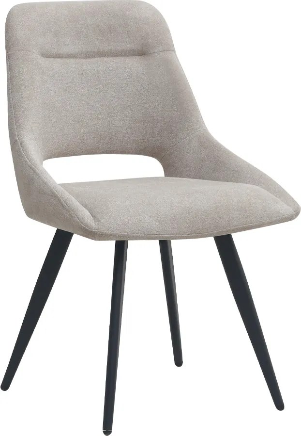 Тапициран трапезен стол Firenze TopMebel в бежов цвят с черни метални крака 51x60x81cm.
