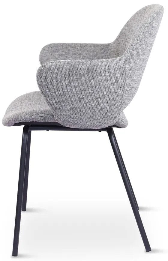 Светлосиви тапицирани трапезни столове в комплект 2 бр. Rowley – Unique Furniture