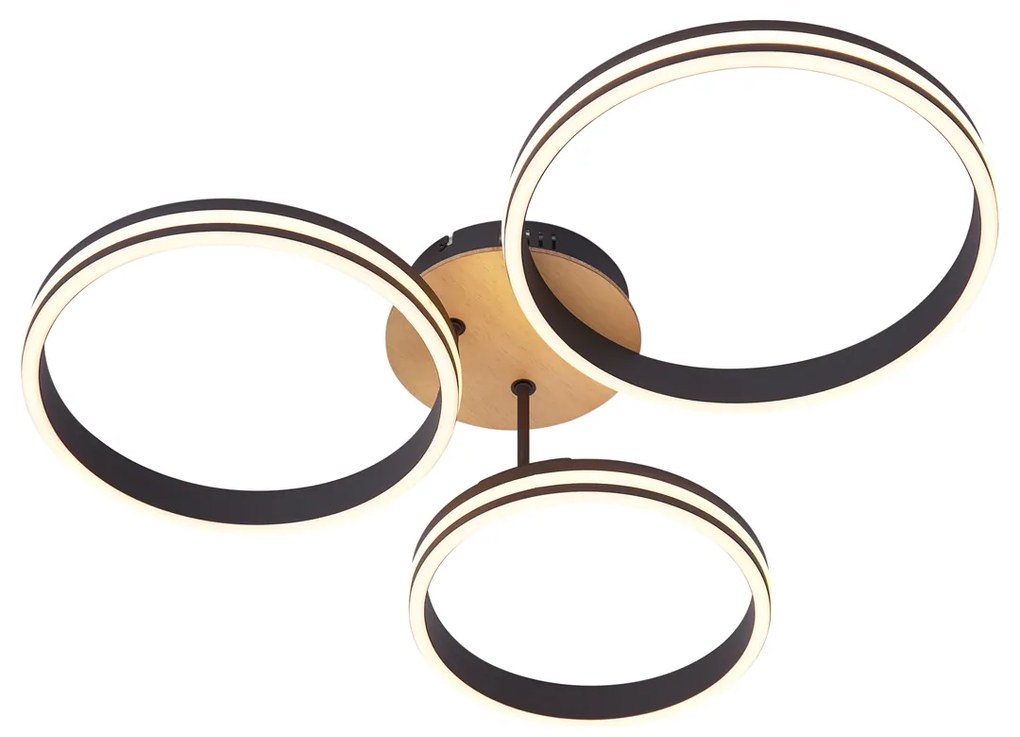 Плафон дърво вкл. LED 3-степенно димиране 3-лампи - Navara