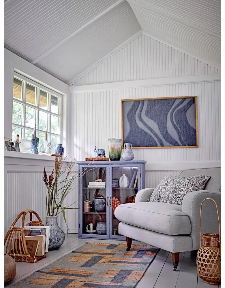 Синя висяща витрина от масивна ела 81x91 cm Hazem – Bloomingville