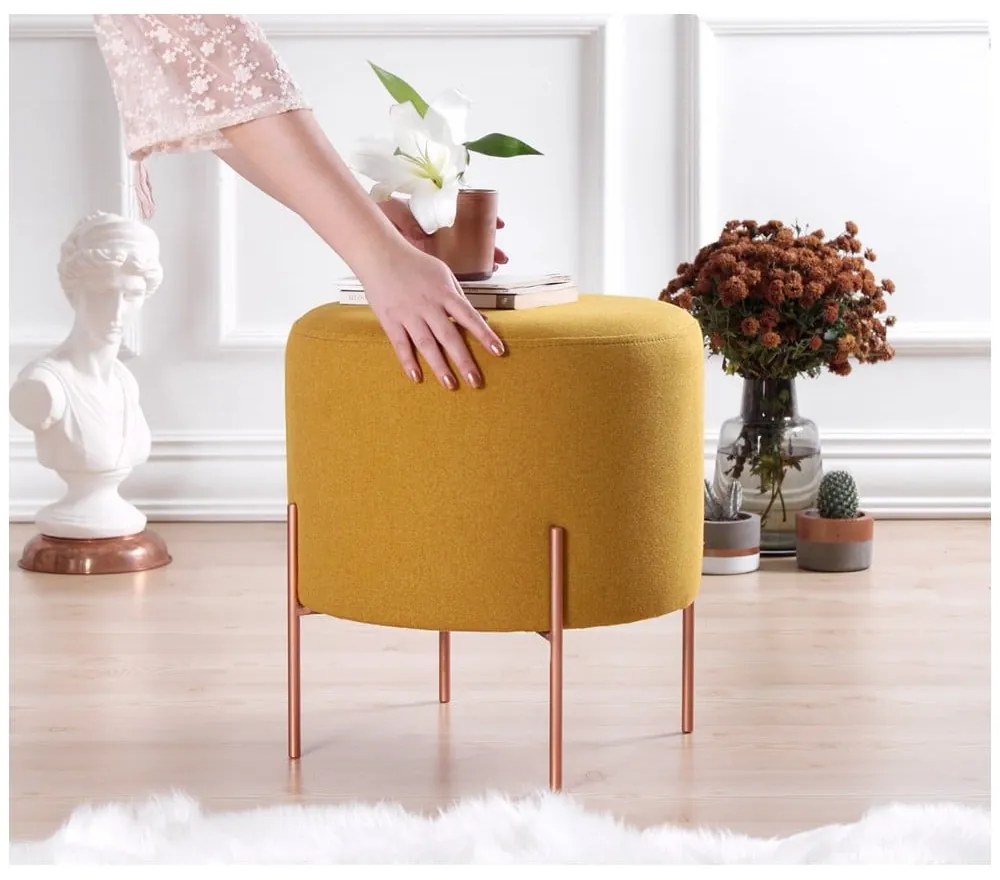 Табуретка в цвят горчица Copper – Artie