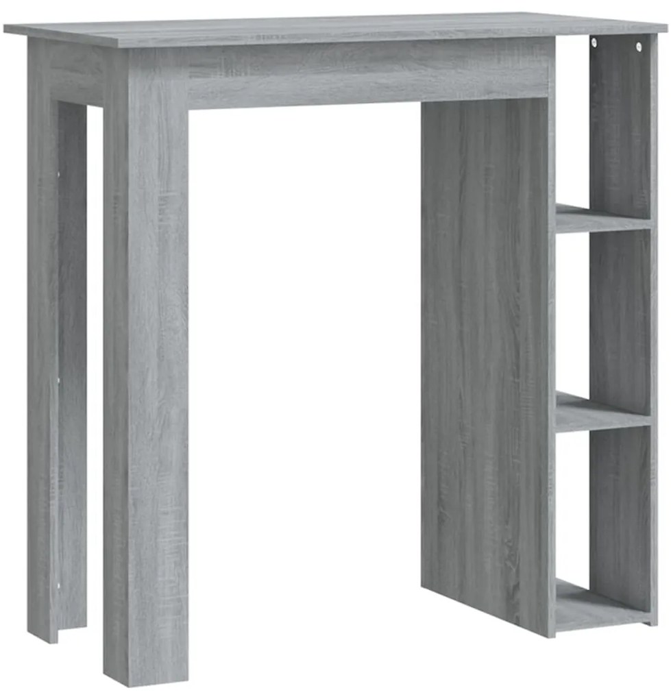 812964 vidaXL Бар маса с рафт, сив сонома, 102x50x103,5 см, инженерно дърво