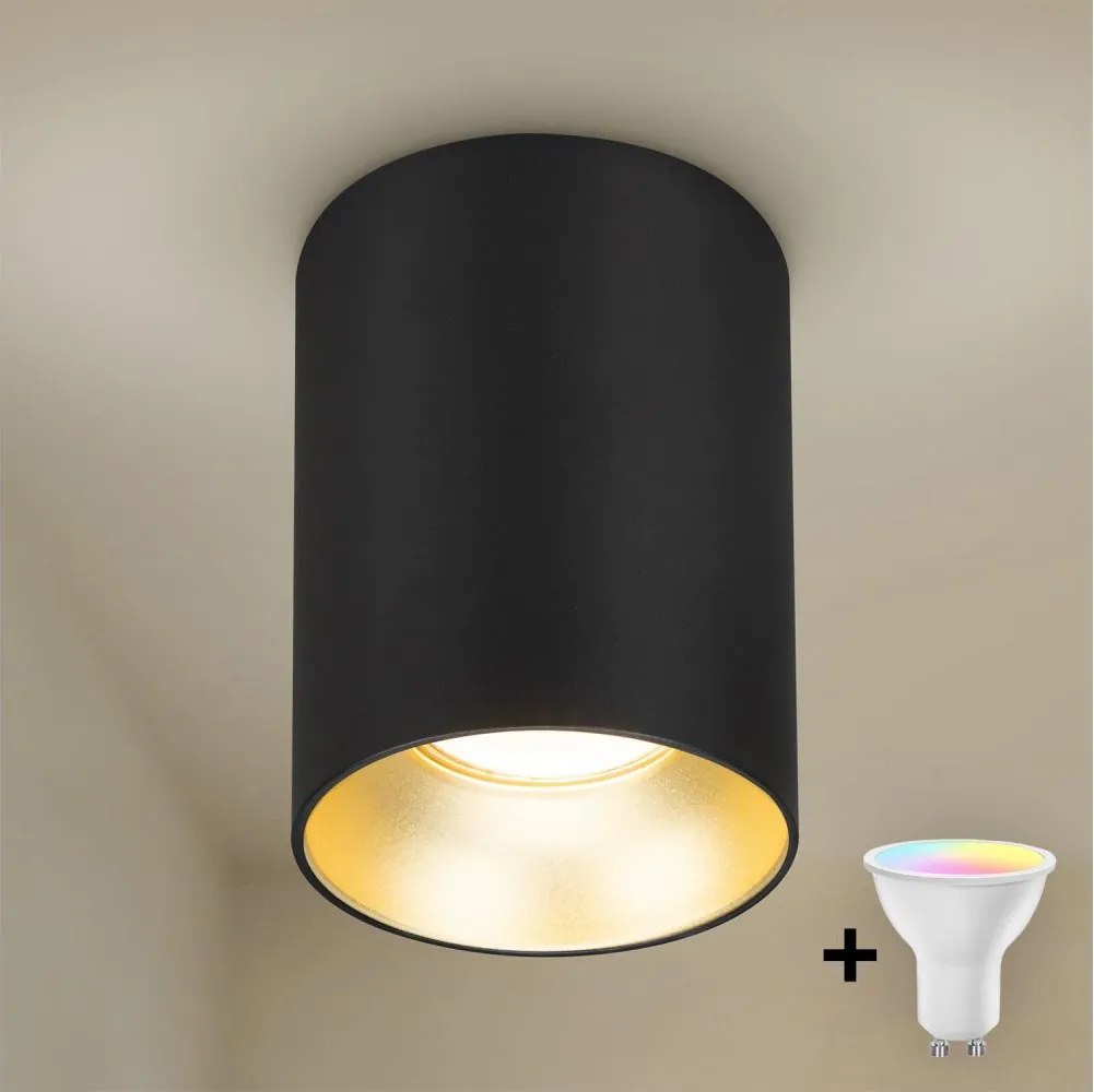 BRILAGI - LED RGBW димируемо точково осветително тяло TRINE 1xGU10/4,8W/230V черно/златно