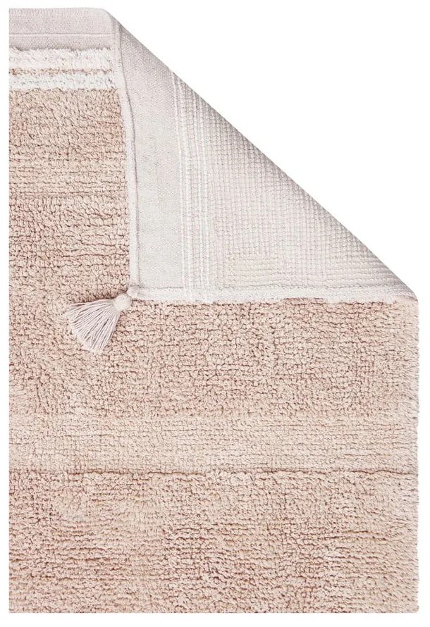 Светлорозов ръчно изработен памучен килим подходящ за пране 90x130 cm Bloom Rose – Lorena Canals