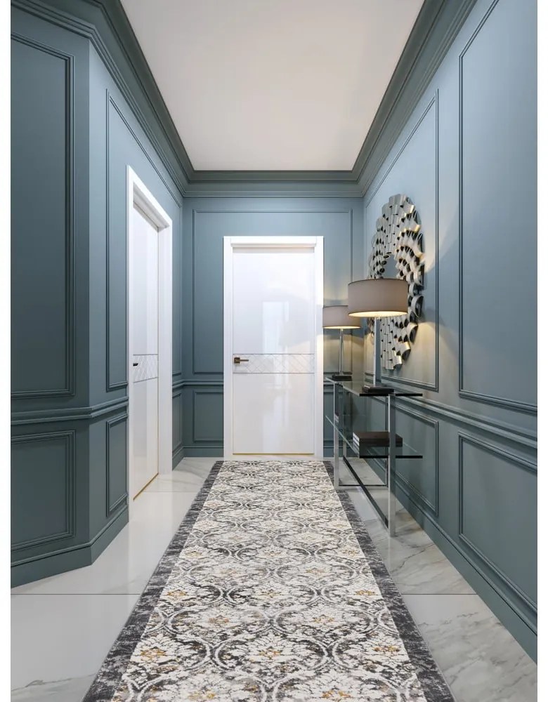 Пътека в цвят слонова кост и тъмносиво 67x200 cm Soft Viskan – FD