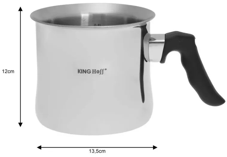 Млековарка Kinghoff KH 3110, 1 литър, 13.5 см, Инокс, Сребрист