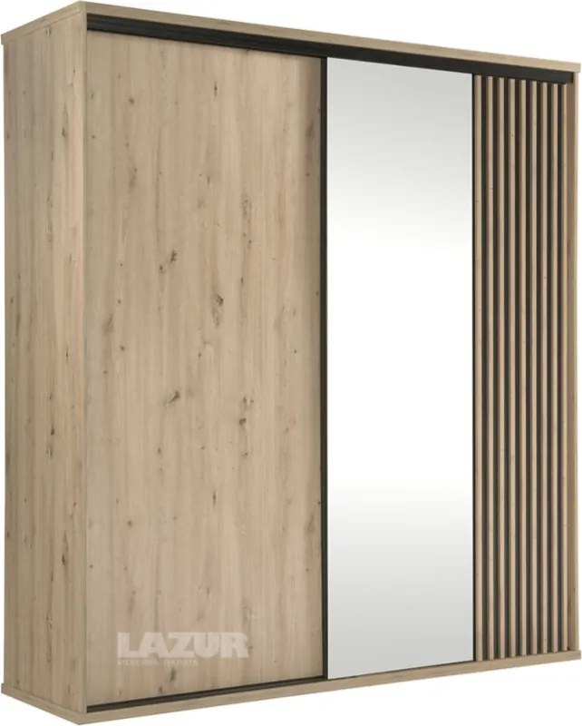 Гардероб Кали 199 см с плъзгащи врати и огледало