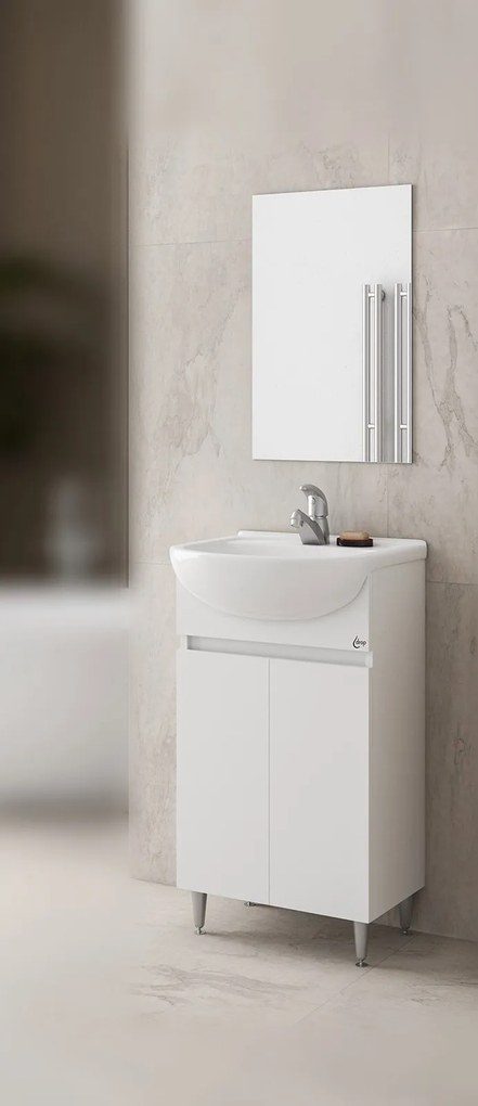 Комплект за баня Drop Alfa 65 Slim-Бял