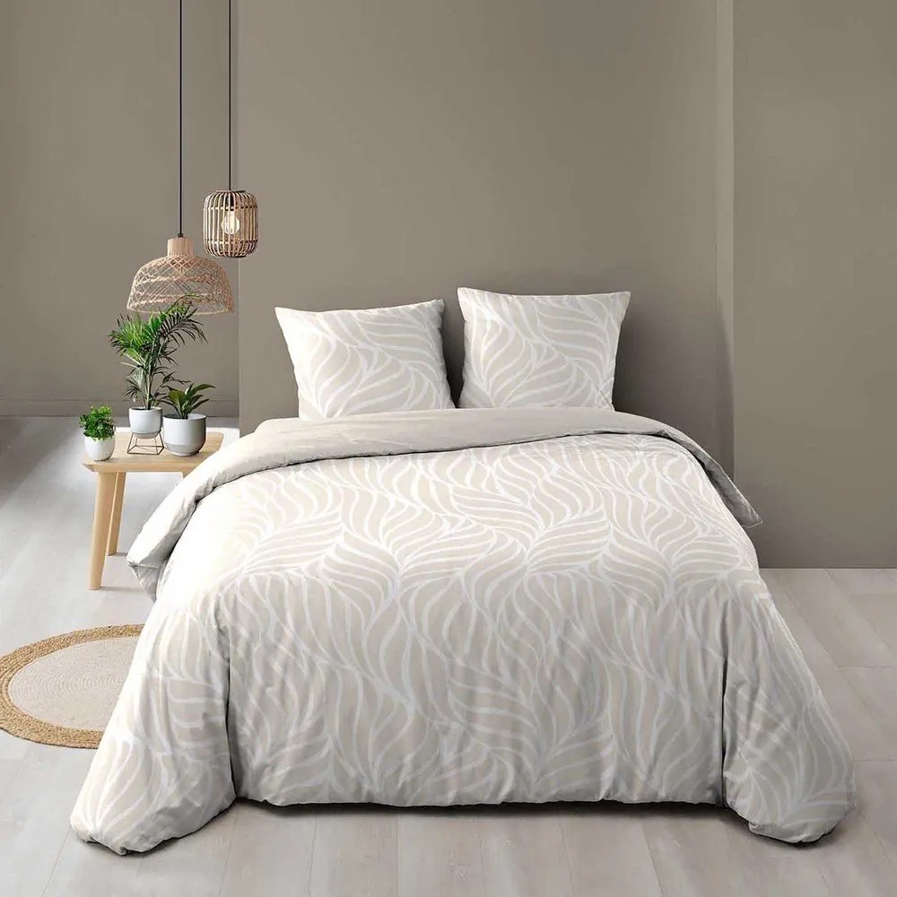 Бежово двойно /удължено 3 части памучно спално бельо 240x220 cm Morgane – douceur d'intérieur