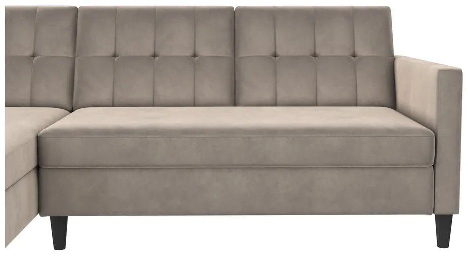 Бежов кадифен ъглов диван Hartford – Støraa