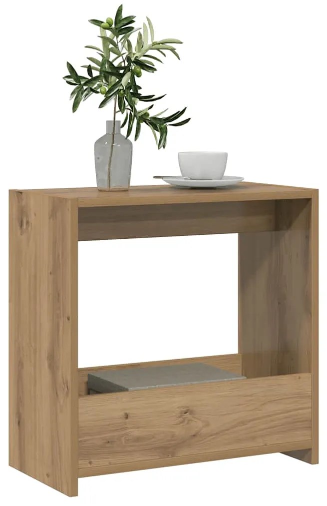 856539 vidaXL Странична маса, дъб артизан, 50x26x50 см, инженерно дърво