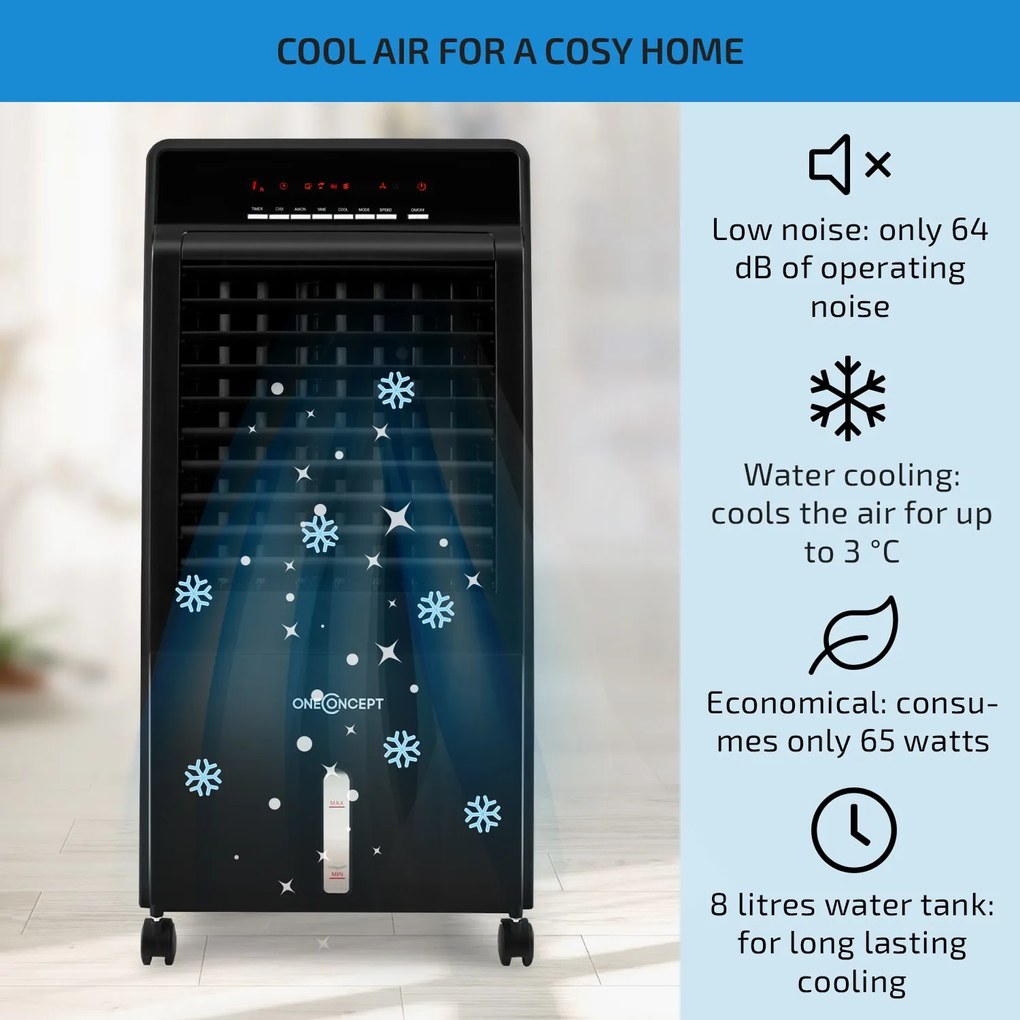 Klarstein CTR-1, 4 в 1, охладител за въздух, 65 W, дистанционно управление
