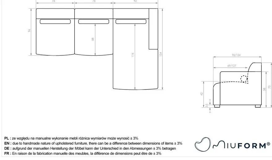 Зелен ъглов диван (десен ъгъл) Flex Felix – Miuform
