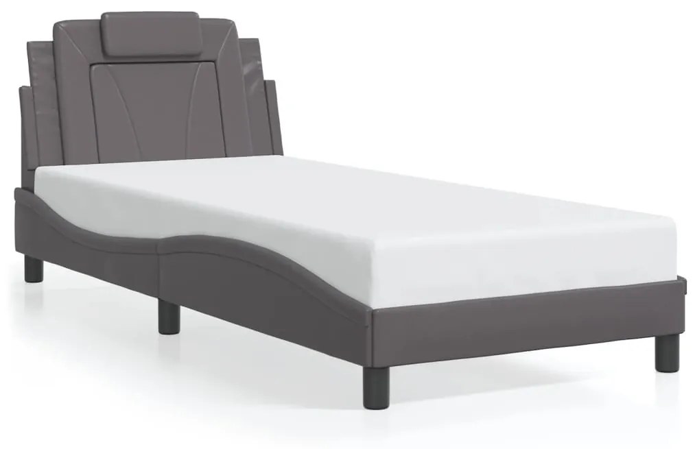 3208057 vidaXL Рамка за легло Viana без матрак, сива, 80x200 см, изкуствена кожа