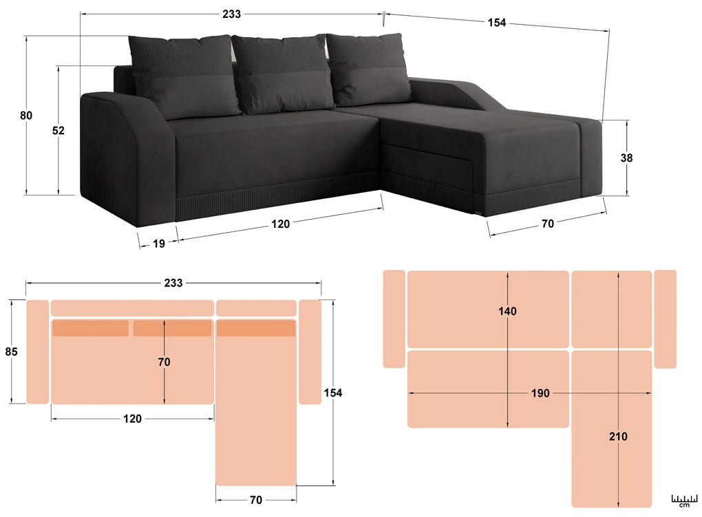 Разтегателен диван Веларо