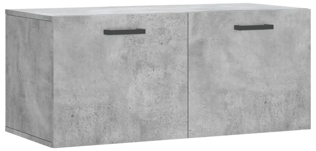 830080 vidaXL Стенен шкаф, бетонно сив, 80x36,5x35 см, инженерно дърво